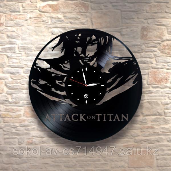 Настенные часы пластинки, Attack on titan Атака на титанов, подарок фанатам, любителям, 0176