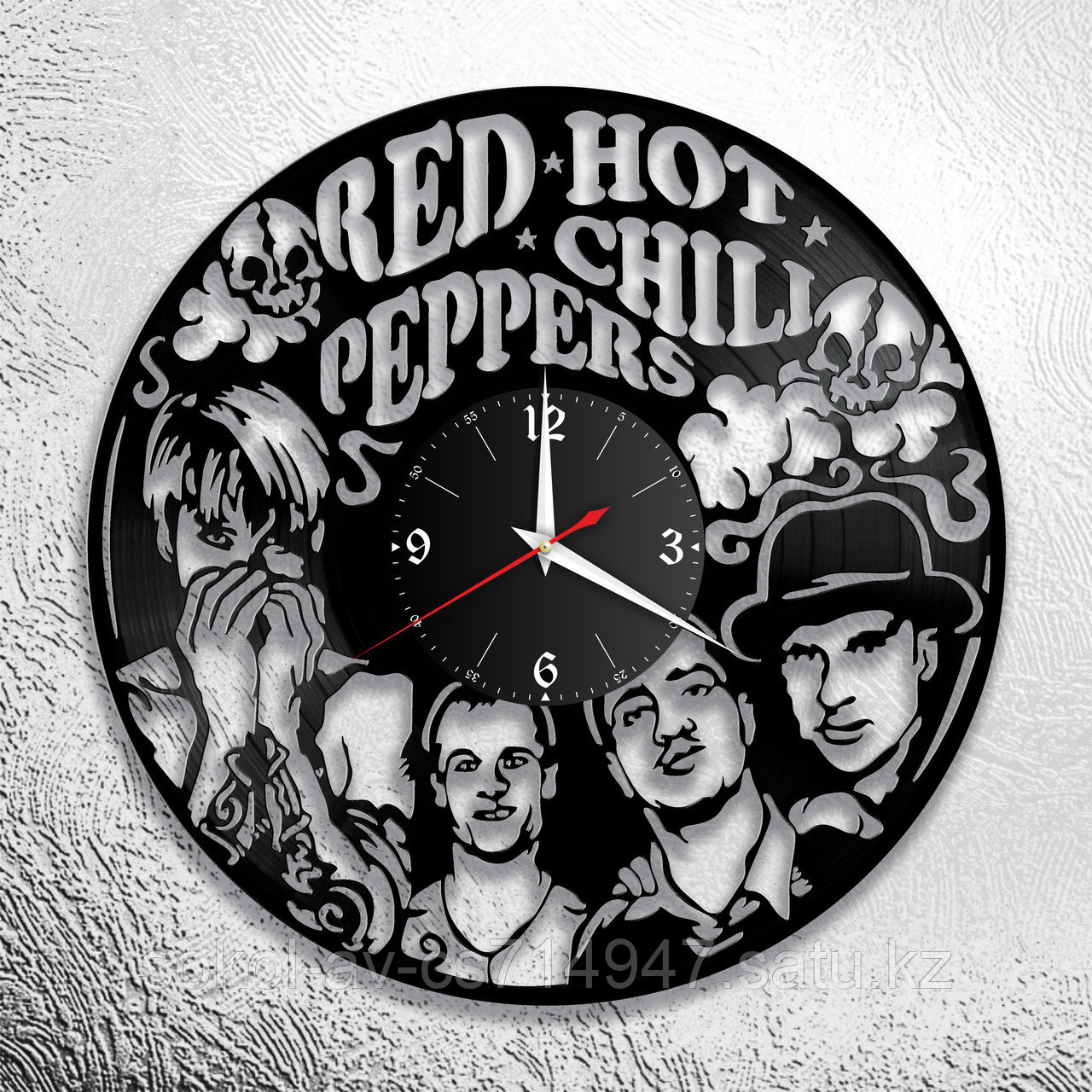 Настенные часы из пластинки, Red Hot Chili Peppers, подарок фанатам, любителям, 0712