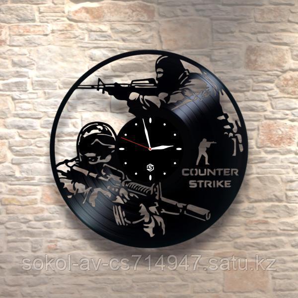 Настенные часы из пластинки, Counter Strike CS GO, подарок фанатам, любителям, 0212
