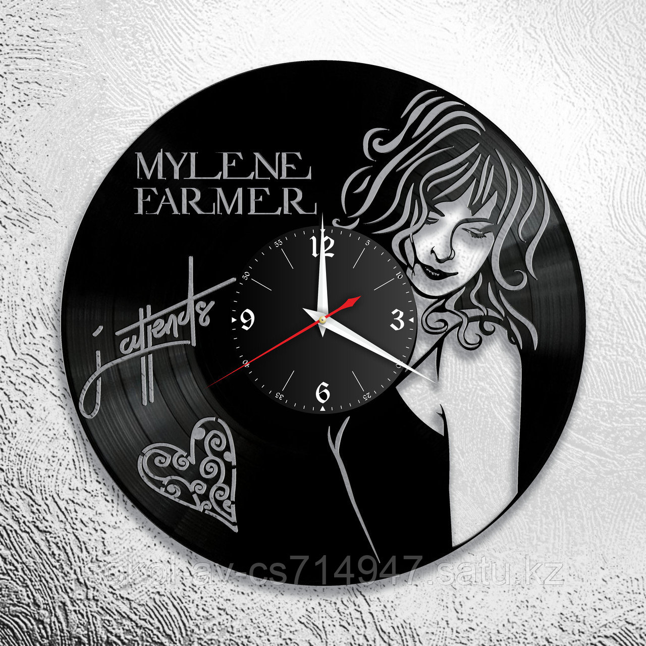 Настенные часы из пластинки, Mylene Farmer, подарок фанатам, любителям, 0766