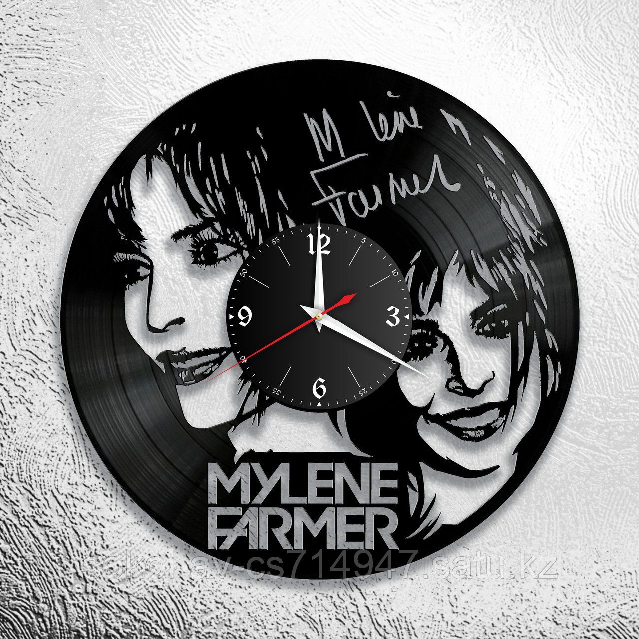 Настенные часы из пластинки, Mylene Farmer, подарок фанатам, любителям, 0767