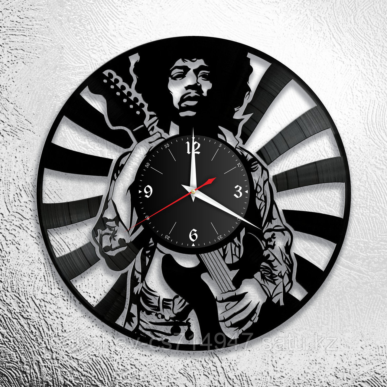 Настенные часы из пластинки Джими Хендрикс Jimi Hendrix, подарок фанатам, любителям, 1220
