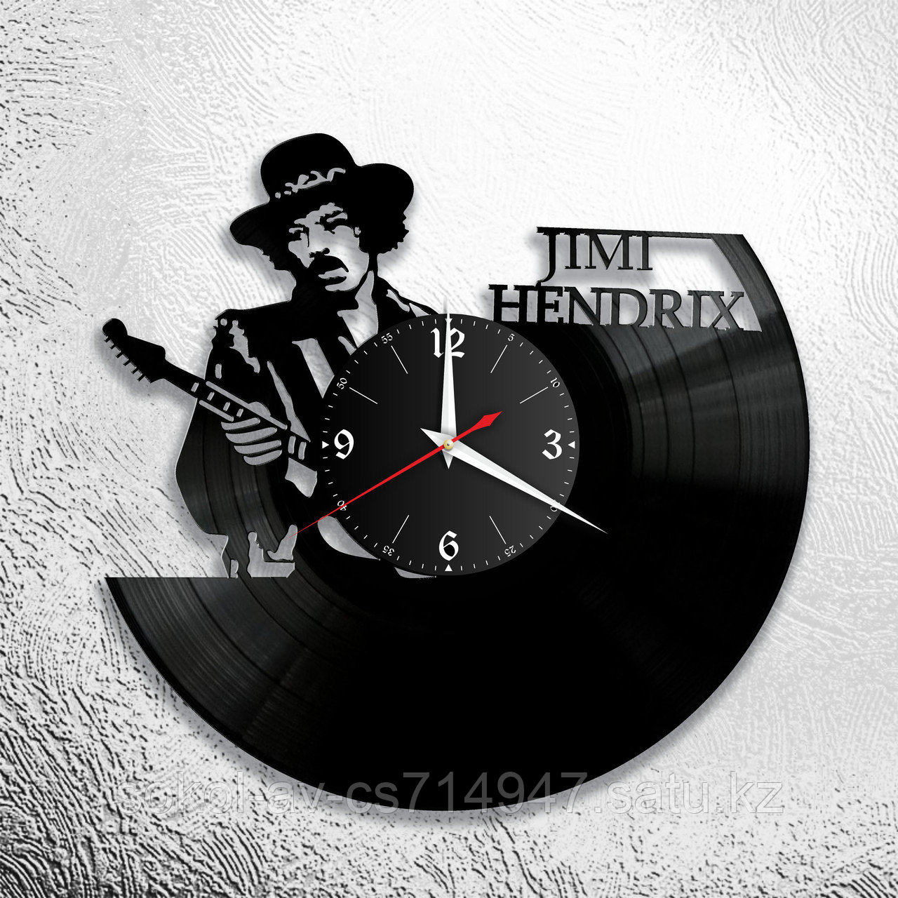 Настенные часы из пластинки Джими Хендрикс Jimi Hendrix, подарок фанатам, любителям, 1221