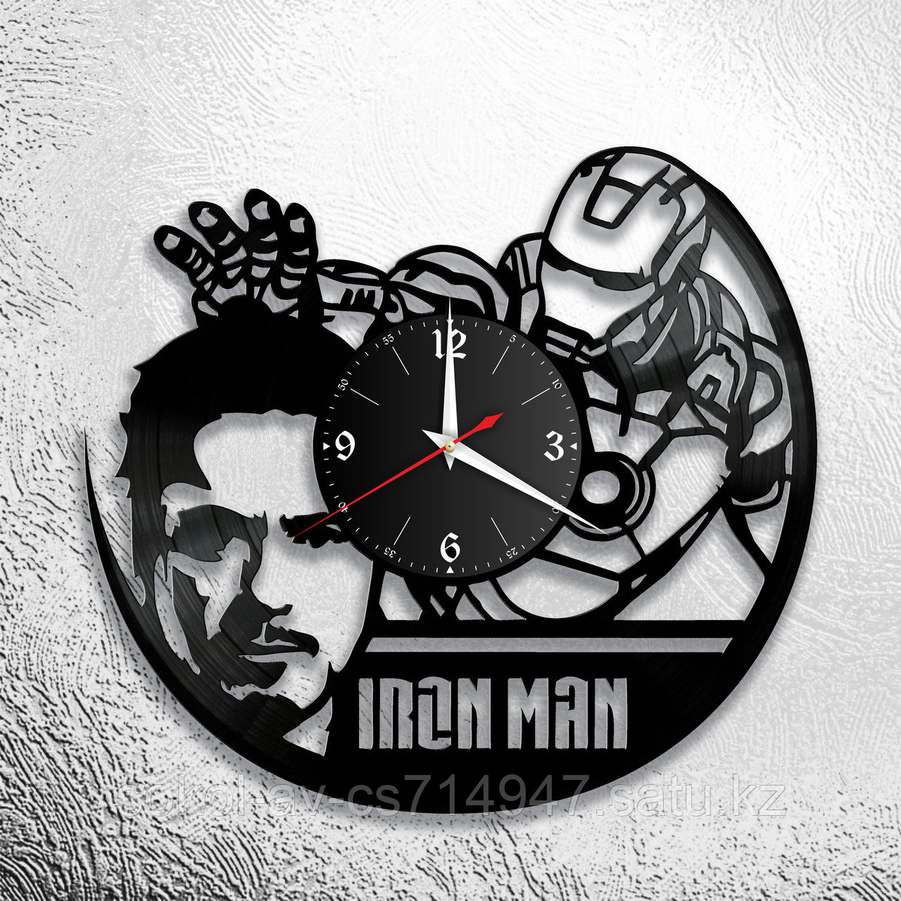 Настенные часы из пластинки iron man Роберт Дауни ,подарок фанатам, любителям, 0839