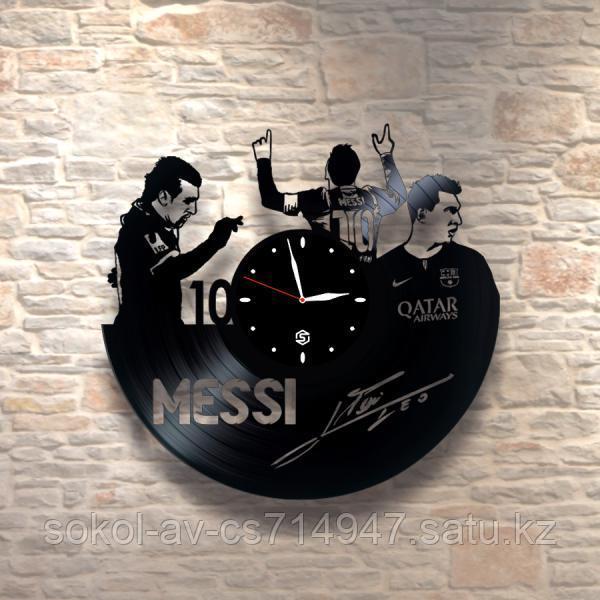 Настенные часы из пластинки, Messi, Месси, подарок футболистам, фанатам, любителям, 0262