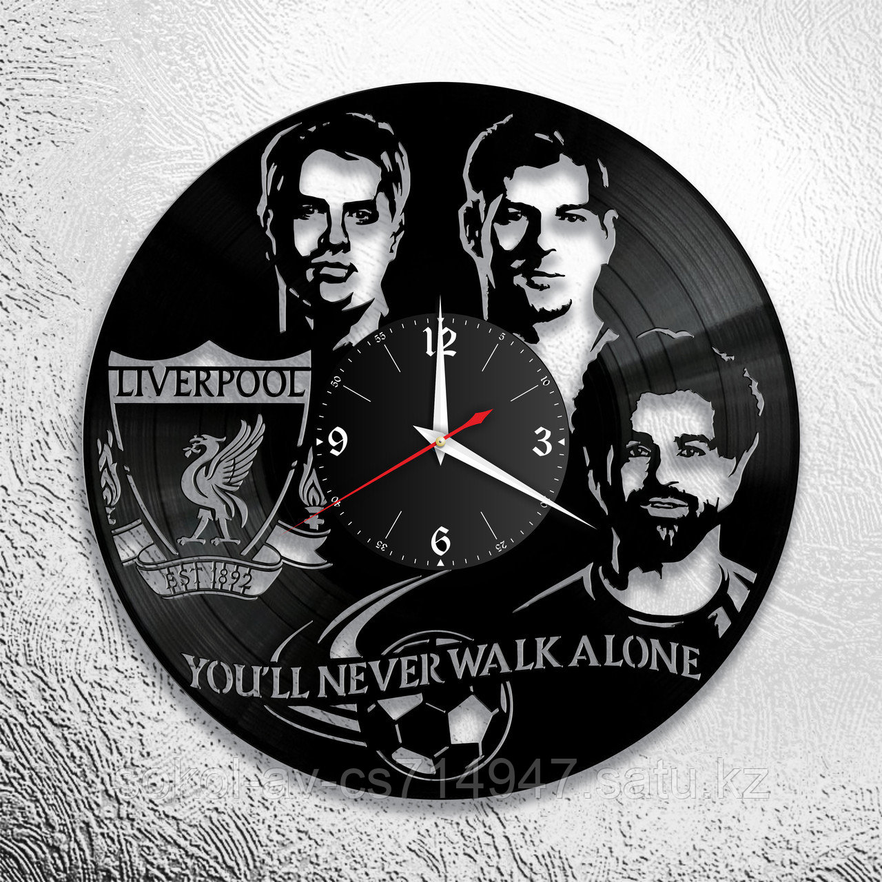 Настенные часы из пластинки ФК Ливерпуль Liverpool fc, подарок футболисту, фанатам, любителям, 1006