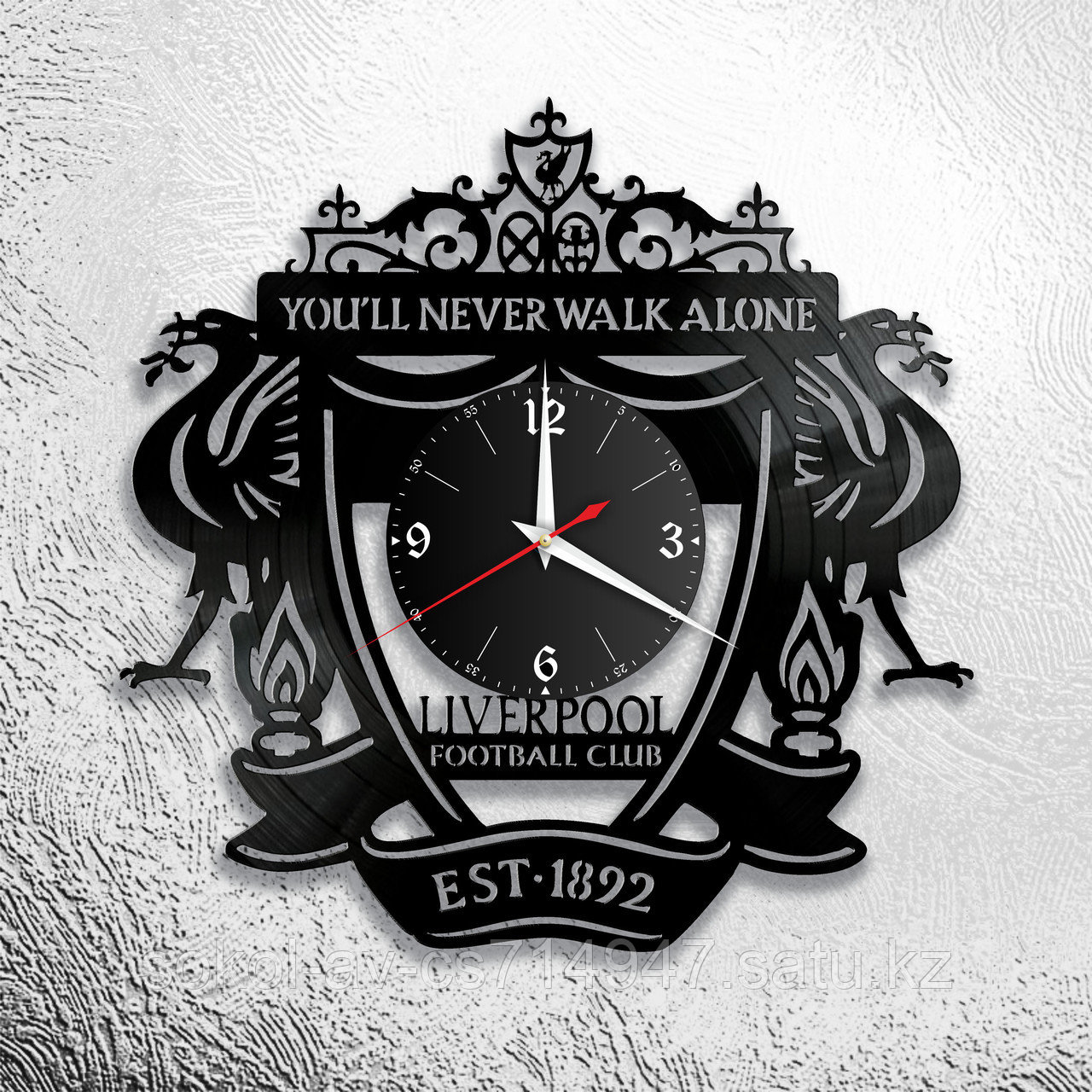 Настенные часы из пластинки ФК Ливерпуль Liverpool fc, подарок футболисту, фанатам, любителям, 1007