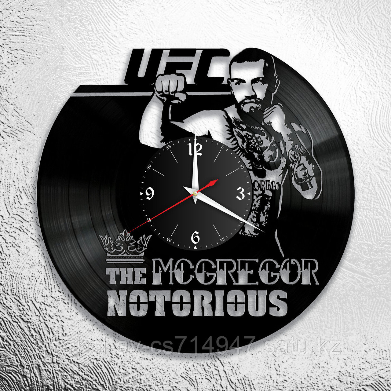 Настенные часы из пластинки UFC Конор Макгрегор, подарок фанатам, любителям, самбисту, 1010