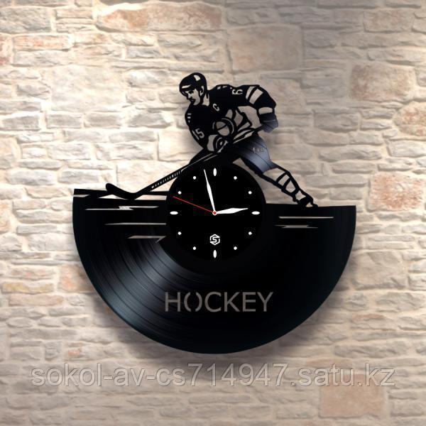 Настенные часы из пластинки, Хоккей, подарок хоккеисту, фанатам, любителям, 0479