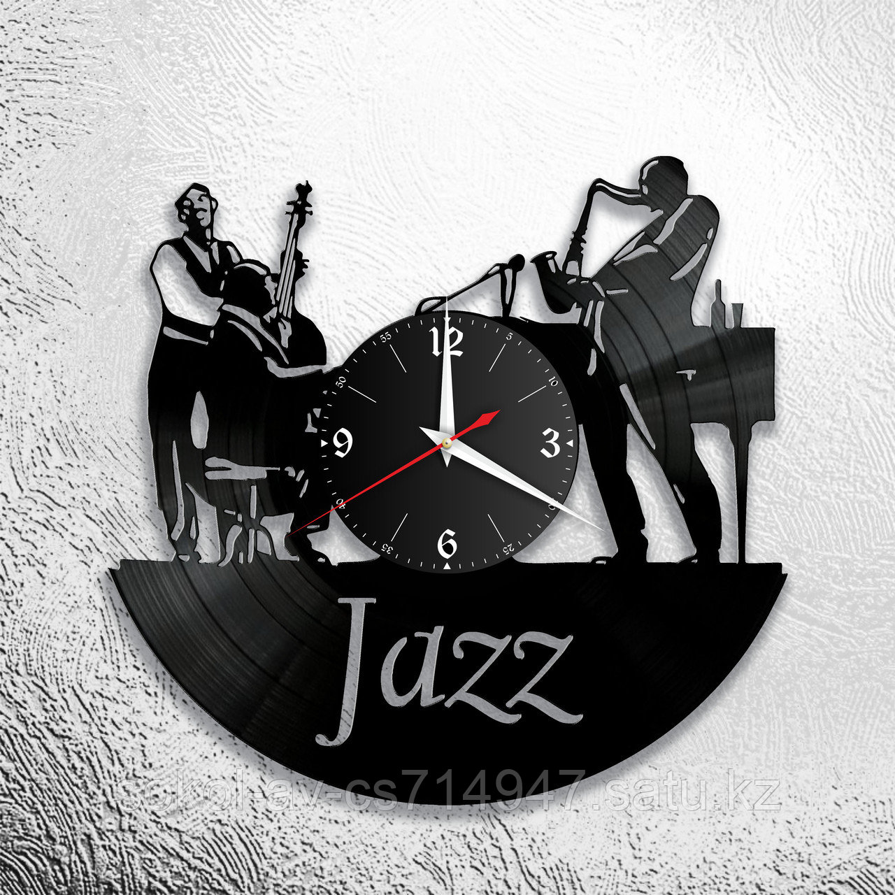 Настенные часы из пластинки Джаз Jazz, подарок фанатам, любителям, 1227