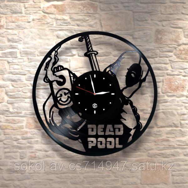 Настенные часы из пластинки, DeadPool Дэдпул, подарок фанатам, любителям, 0491