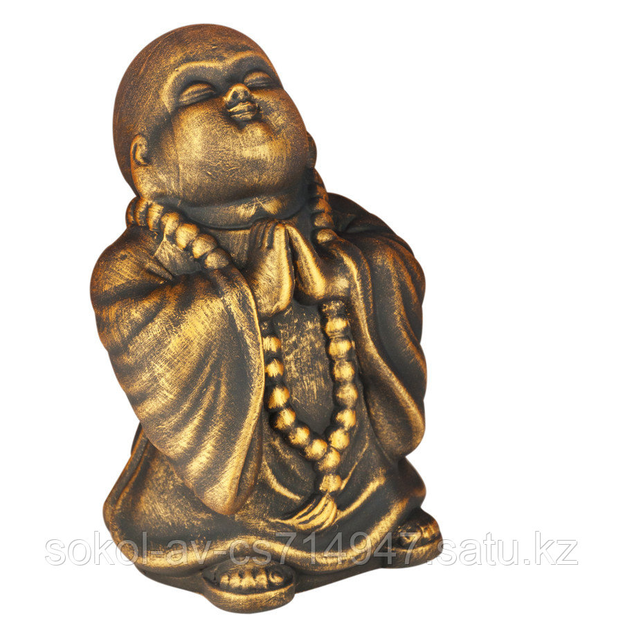 Статуэтка Буддист The Buddha, подарок буддисту, керамика, 24*16*15 см, золото