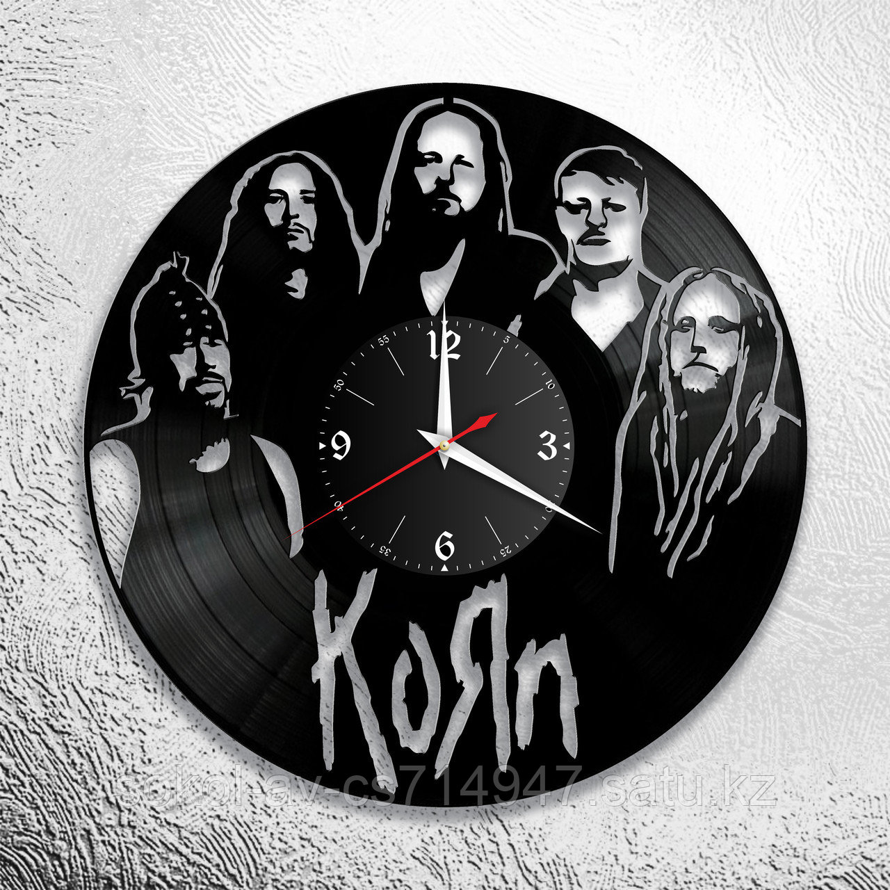 Настенные часы из пластинки, группа Korn, подарок фанатам, любителям, 0672