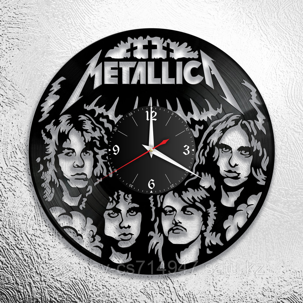 Настенные часы из пластинки, Metallica, подарок фанатам, любителям, 0686