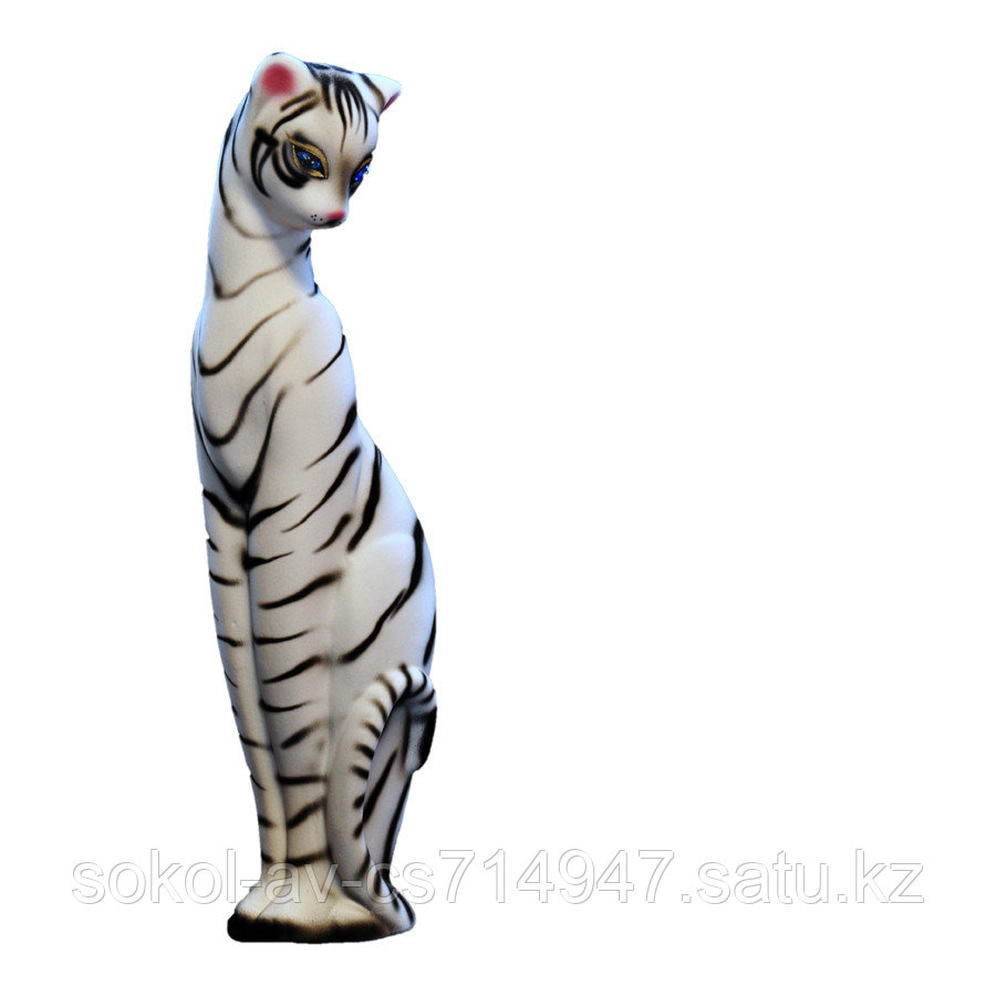 Копилка / статуэтка керамическая кошка / кот, высота 49 см, ч/б