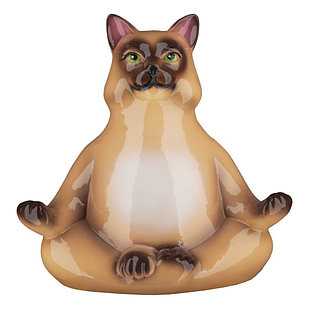 Копилка / статуэтка, керамическая кошка / кот йога, подарок для фанатов, любителей йоги йогини, 25*24*18 см