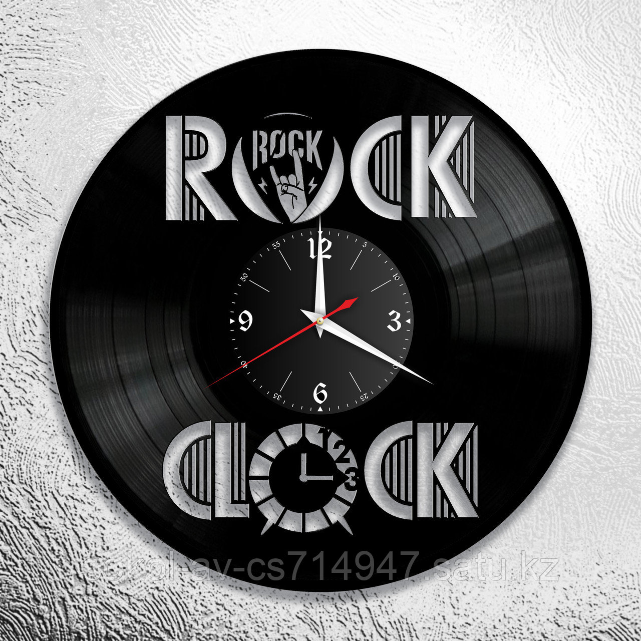 Настенные часы из пластинки, Rock, подарок рокерам, фанатам рока, любителям, 0716