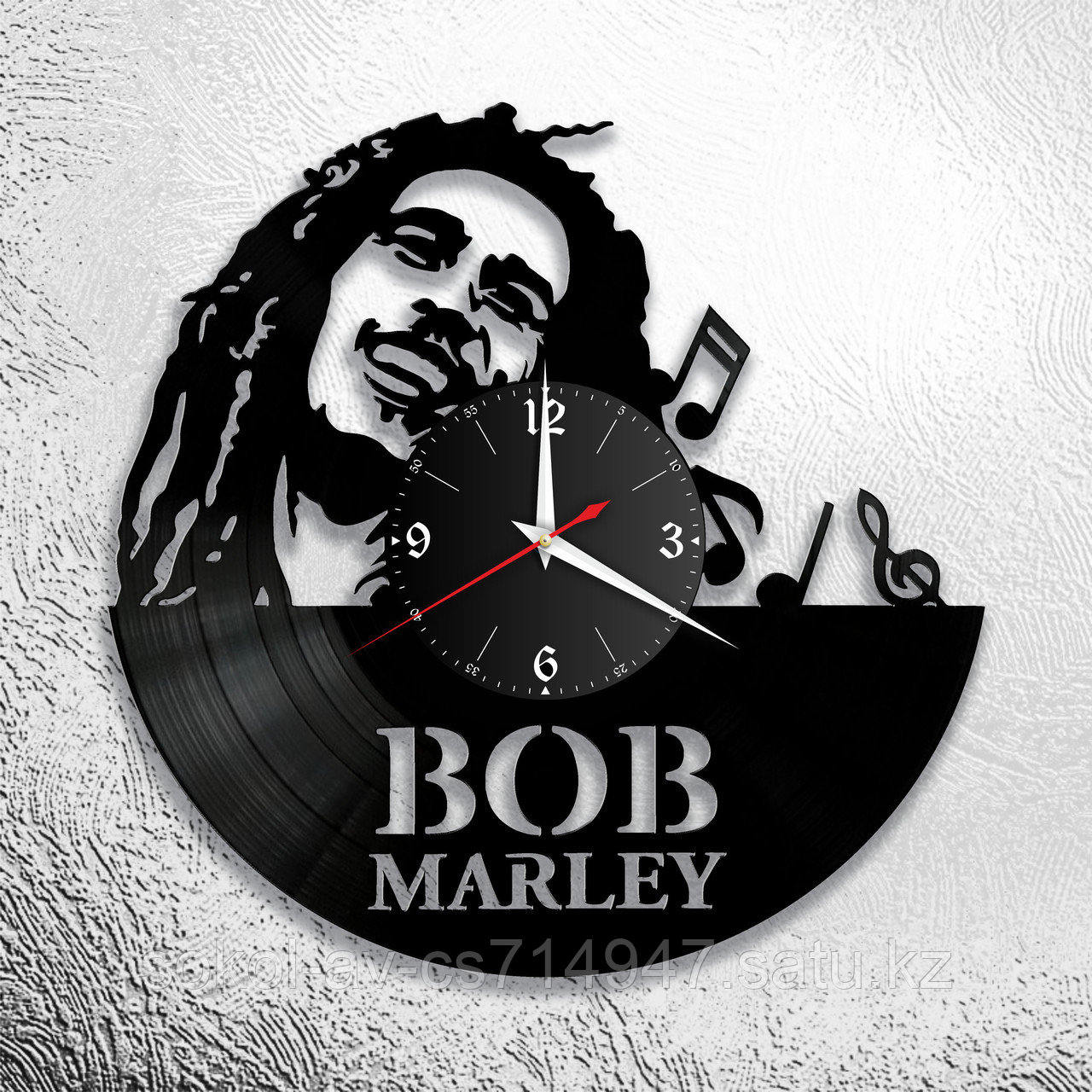 Настенные часы из пластинки, Боб Марли Bob Marley, подарок фанатам, любителям, 0735