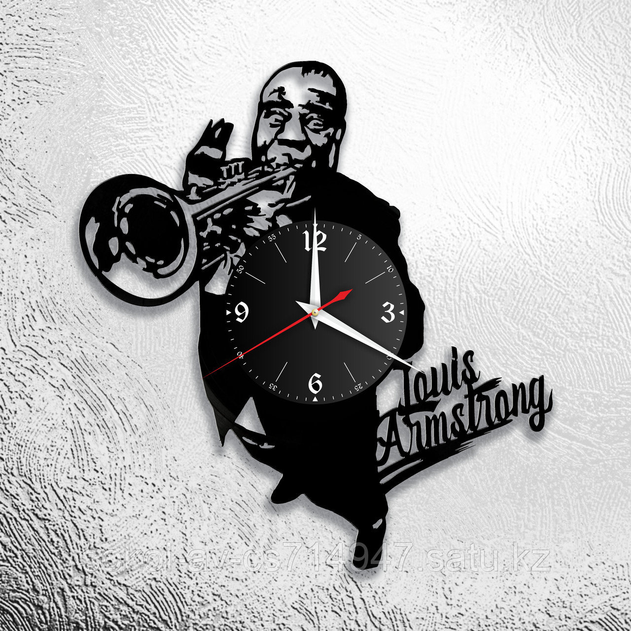 Настенные часы из пластинки, Louis Armstrong Луи Армстронг, подарок фанатам, любителям джаза, 0774