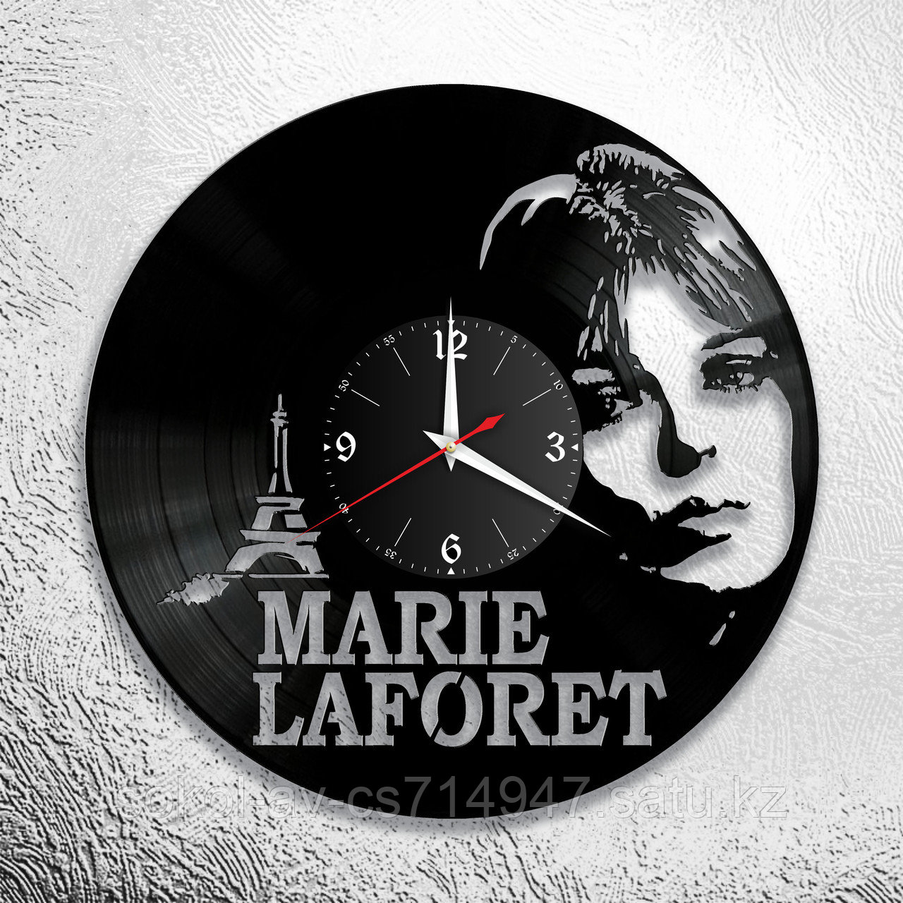 Настенные часы из пластинки, Мари Лафоре Marie Laforet, подарок фанатам, любителям, 0784