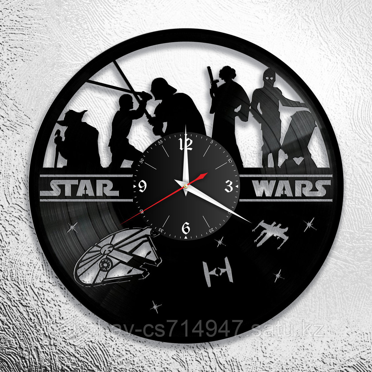 Настенные часы из пластинки Star Wars Звёздные войны, подарок фанатам, любителям, 0851
