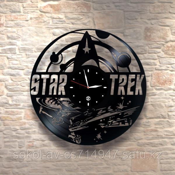 Настенные часы из пластинки, startrek Звёздный путь Стартрек, подарок фанатам, любителям, 0499