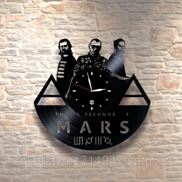 Настенные часы из пластинки, thirty seconds to mars, подарок фанатам, любителям, 0324