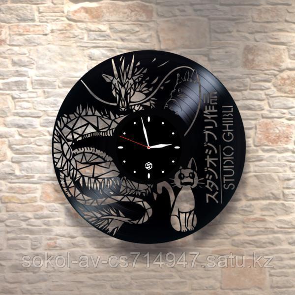 Настенные часы из пластинки, studio ghibli, подарок детям в детскую комнату, 0503