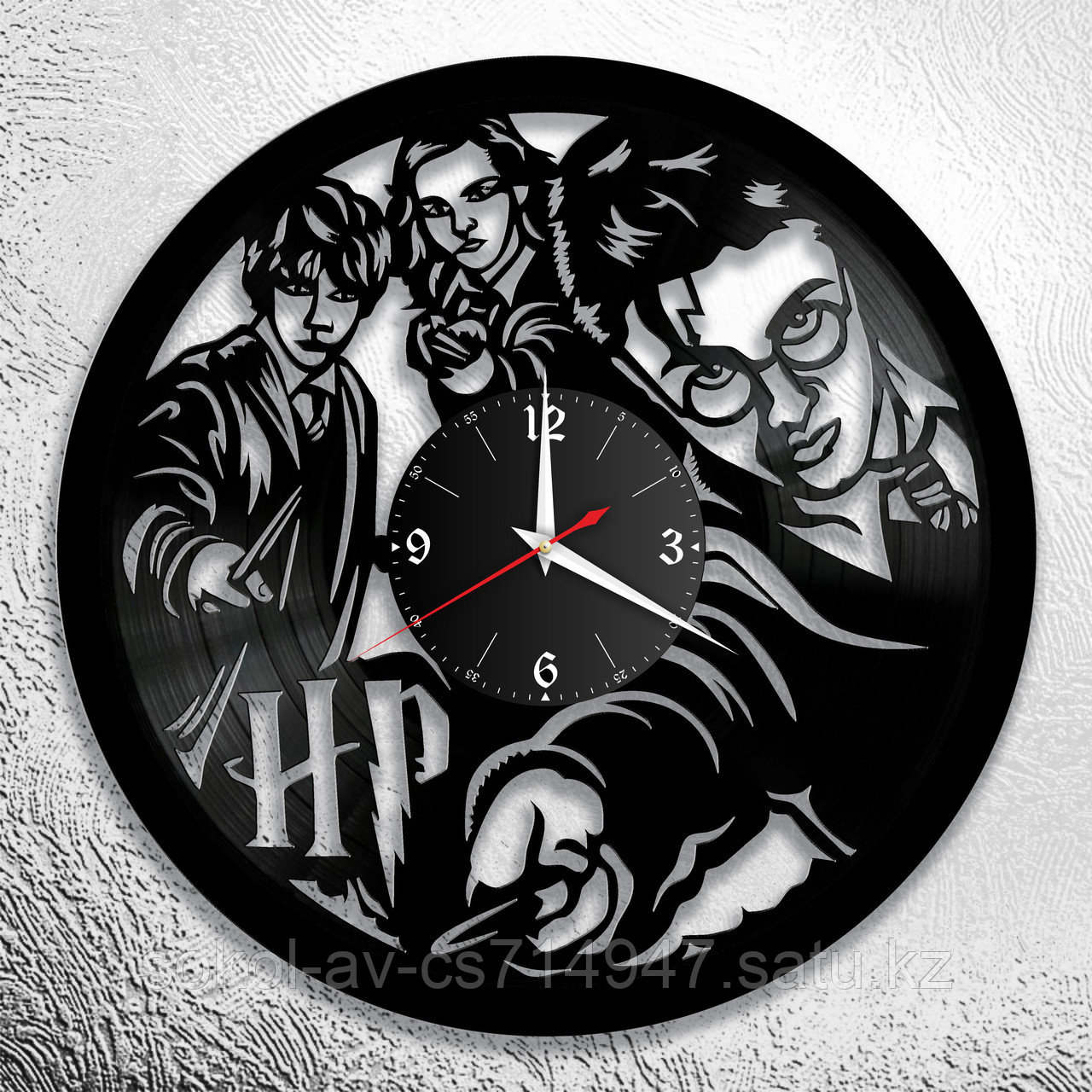 Настенные часы из пластинки Гарри Поттер Harry Potter, подарок фанатам, любителям, 0874