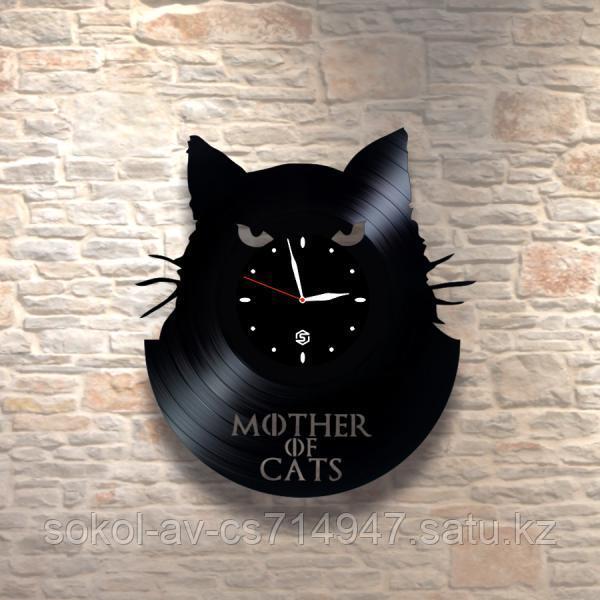 Настенные часы пластинки, Mother of cats Игра престолов, подарок фанатам, любителям 0266