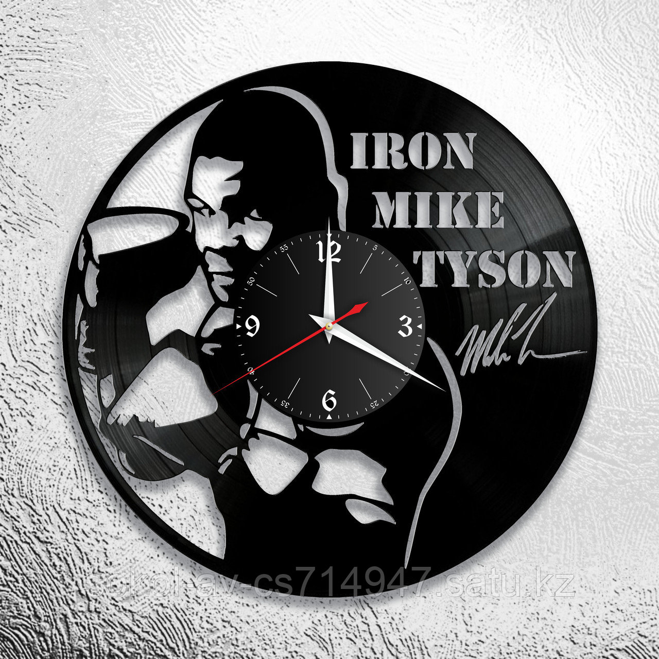 Настенные часы из пластинки Майк Тайсон Mike Tyson, подарок фанатам, любителям, боксеру, 1012