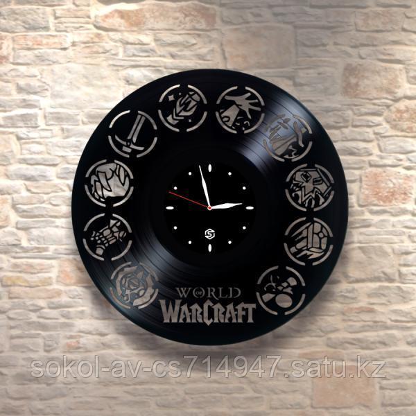 Настенные часы из пластинки, World of Warcraft Варкрафт, подарок фанатам, любителям, 0344