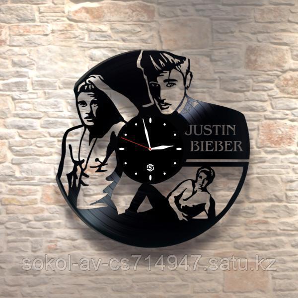 Настенные часы из пластинки, Justin Bieber Джастин Бибер, подарок фанатам, любителям, 0243