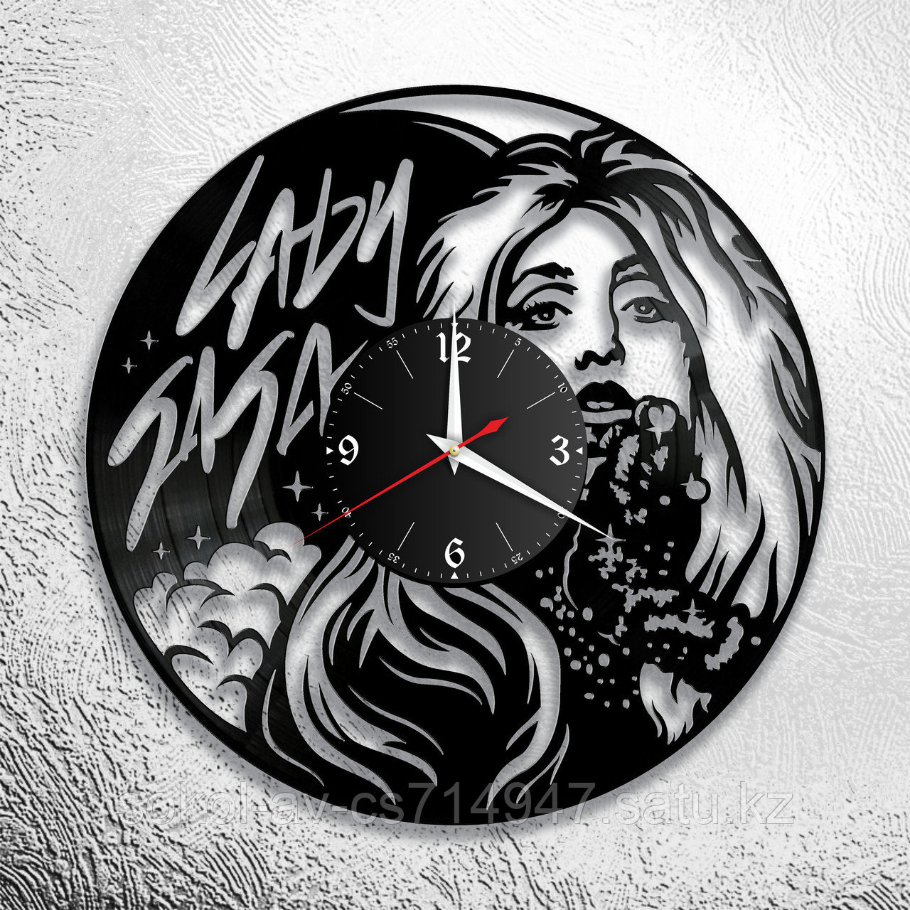 Настенные часы из пластинки Леди Гага Lady Gaga, подарок фанатам, любителям, 1225