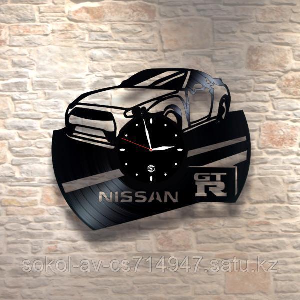 Настенные часы из пластинки, Nissan Ниссан, подарок фантам, любителям, владельцам, 0279
