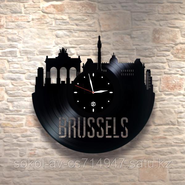Настенные часы пластинки, Brussels Брюссель, подарок учителю, преподавателю французского, 0004