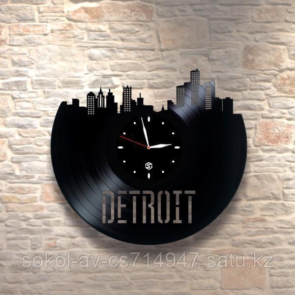 Настенные часы пластинки, Detroit Детройт подарок учителю, преподавателю английского языка, 0005