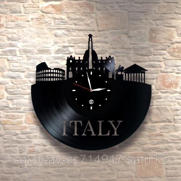 Настенные часы из пластинки в итальянском стиле, подарок учителю, преподавателю итальянского, 0240
