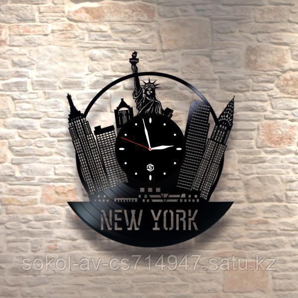Настенные часы из пластинки, New-York, учителю, преподавателю английского языка, 0276