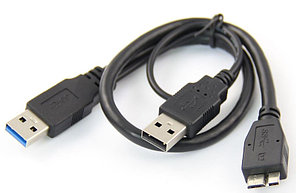 Кабель USB 3.0 - micro-B , с дополнительным питанием (Y-кабель), для внешних HDD