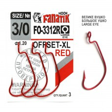 Офсетный крючок Fanatik FO-3312-XL №3/0 RED (красный)
