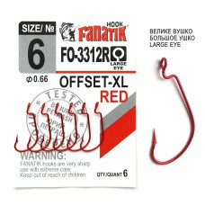 Офсетный крючок Fanatik FO-3312-XL № 6 RED (красный)