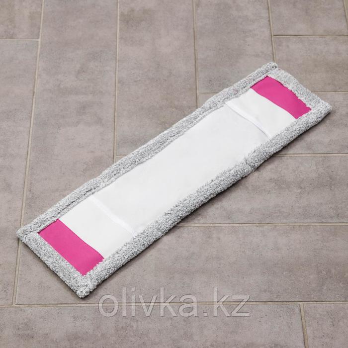 Насадка для плоской швабры, 57×15 см, микрофибра, цвет светло-серый