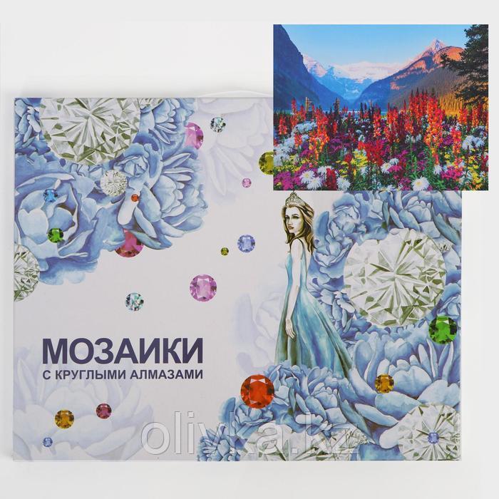 Алмазная мозаика с подрамником, полное заполнение «С видом на горы» 40×50 см
