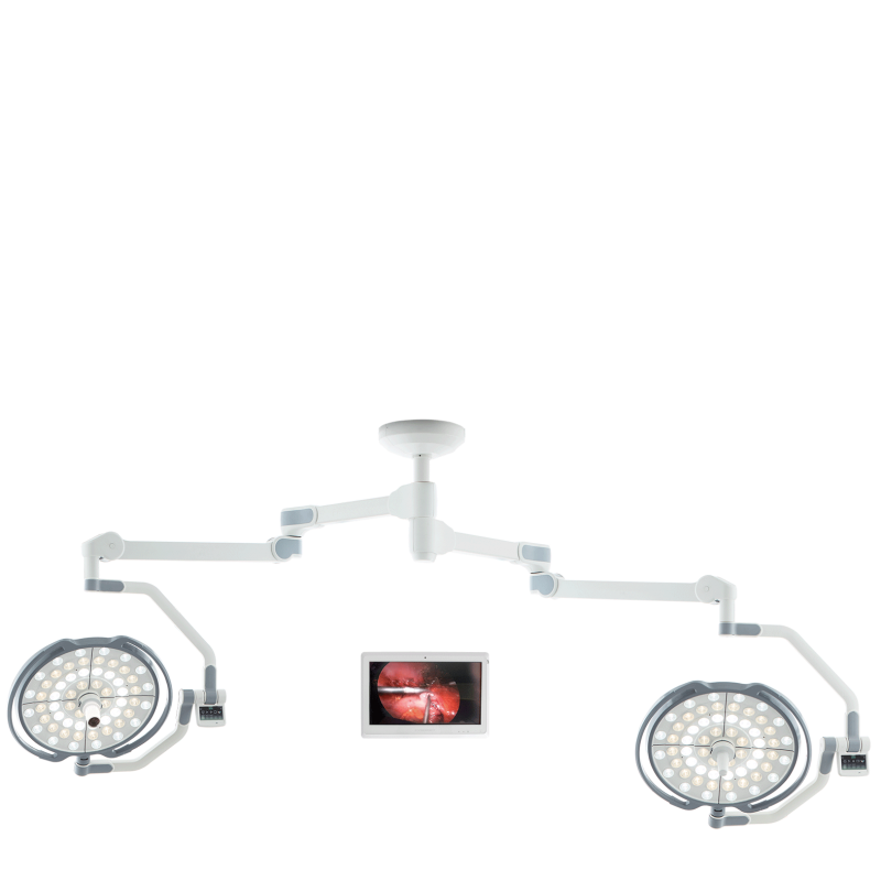 Операционная лампа с двумя куполами, с камерой и с настенным монитором 24’’, LD20-54