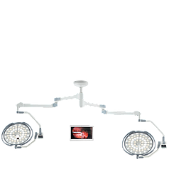 Операционная лампа с двумя куполами, с камерой и с настенным монитором 24’’, LD20-54