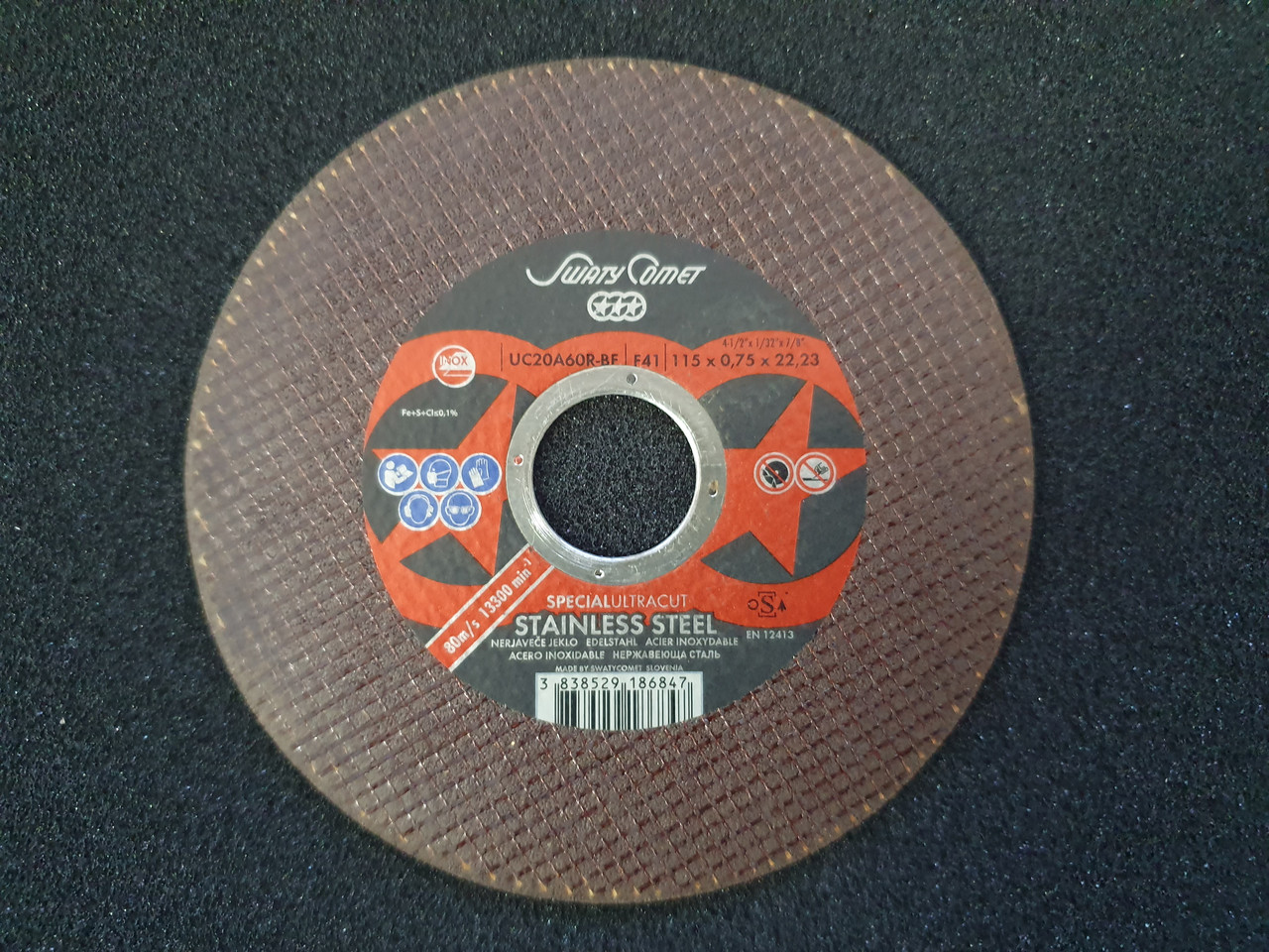 Круг отрезной 115 х 0,75 х 22,23 SwatyComet UC20A60R-BF (Weiler Abrasives, Slovenija)