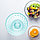 Салатник круглый пластиковый диаметр 24 см имитация хрусталя голубой прозрачный, фото 5