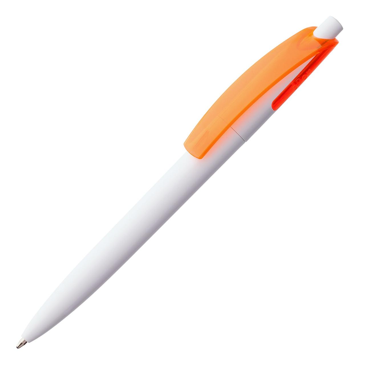 Ручка шариковая Bento, белая с оранжевым (артикул 4708.62) - фото 1 - id-p88632345