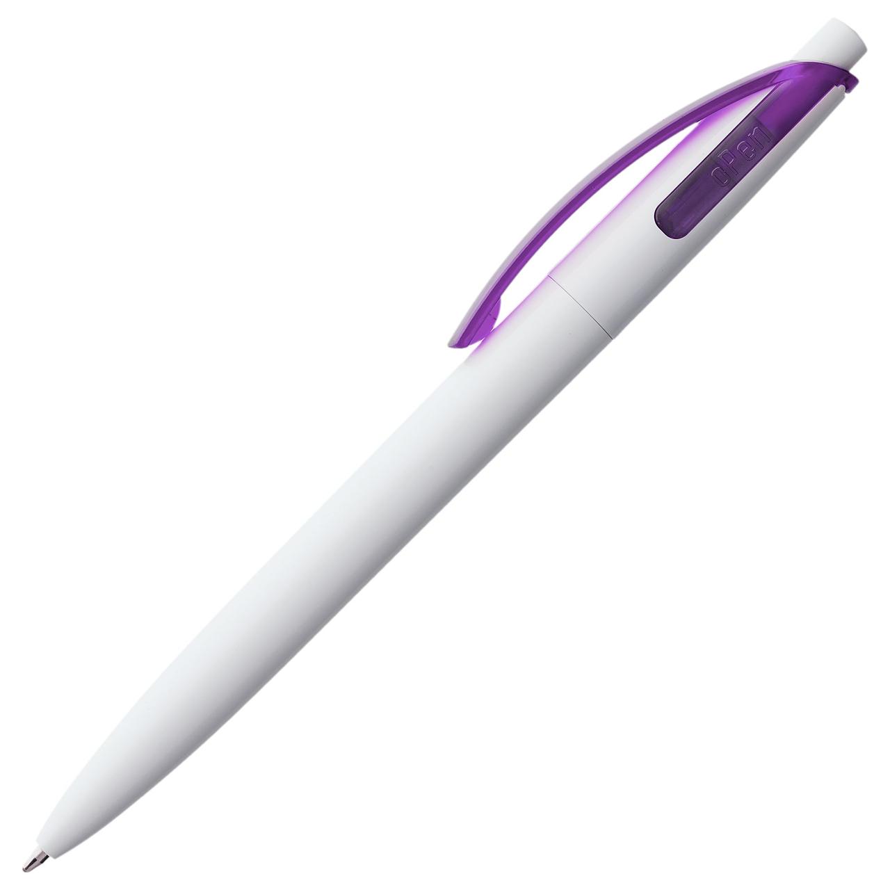 Ручка шариковая Bento, белая с фиолетовым (артикул 4708.67) - фото 2 - id-p88632348